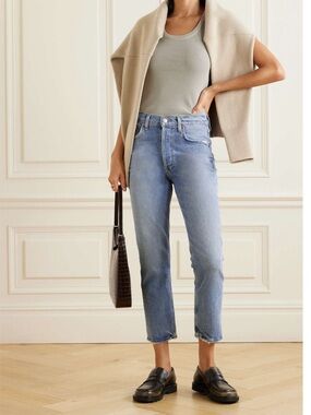 Agolde Riley cropped high-rise straight-leg